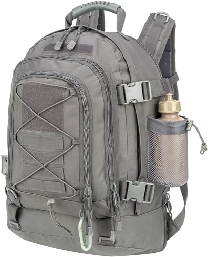 Expandable 40-64L Military Tactical Backpack 3 Day Bag Hiking Gym Sport Camping - color: Gray