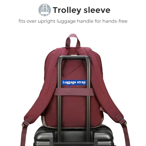 Swissdigital Design Big Student Laptop Backpack with Fun Personalized Patches For College Boy & Girl, Middle High School Teen Bookbag Cool Travel Daypack Burgundy - Includes 3 Patches | SD1718-44 - color: Burgundy
