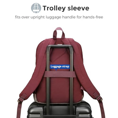 Swissdigital Design Big Student Laptop Backpack with Fun Personalized Patches For College Boy & Girl, Middle High School Teen Bookbag Cool Travel Daypack Burgundy - Includes 3 Patches | SD1718-44 - color: Burgundy