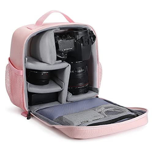 BAIGIO Camera Bag Insert Handbag Inner Case Large Capacity Small Camera Insert Bag Shockproof and Water-resistant DSLR SLR Foldable Protective Camera Organizer Cube Padded Camera Bag Pink - style: Pink Camera Bag Insert