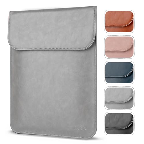 Allinside 13-13.3 inch Laptop Sleeve Case for MacBook Pro 14 2021-2026/MacBook Air 13 2010-2017/MacBook Pro 13 2010-2015, Waterproof PU Leather Laptop Sleeve Bag Protective Vertical Case Cover, Gray - color: Gray, size: 13-13.3 in for Old Macbook Air/Pro
