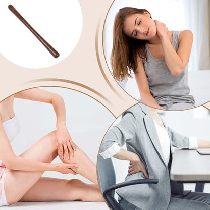 Wooden Stick Massager, Muscle Body Hammer Tool, Handheld Deep Tissue Massage Roller Stick, Full Body Tension Relief Tool, 35cm 13.7in, for Neck Shoulder Back Belly Hip Leg Foot - size: Short style