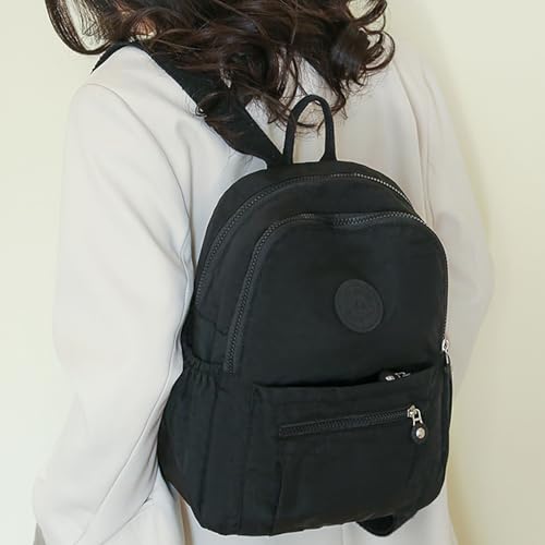 Simple Casual Solid Color Lightweight College Work Backpack Anti Theft Travel Backpack Daypack for Women (Black) - color: Black