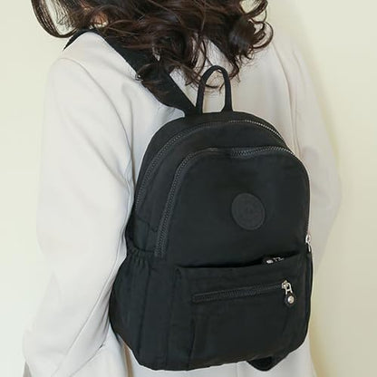 Simple Casual Solid Color Lightweight College Work Backpack Anti Theft Travel Backpack Daypack for Women (Black) - color: Black