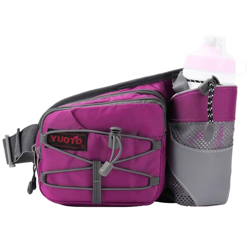 Waist Pack with Water Bottle Holder for Running Walking Hiking Fanny Pack Hydration Belt - color: Red