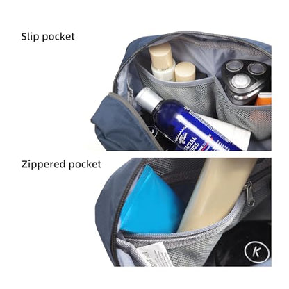 Travel Toiletry Bag 8L, Large Packing Cube with Waterproof TPU Wet/Dry Compartment - color: Blue Abyss, size: 8L
