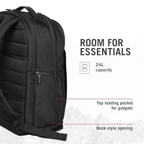 Victorinox Altmont Professional Essentials Laptop Backpack - Tablet & Laptop Bag for Travel Accessories - Computer Backpack Includes Sleek Organizer - 24 Liters, Black - size: 24 IN