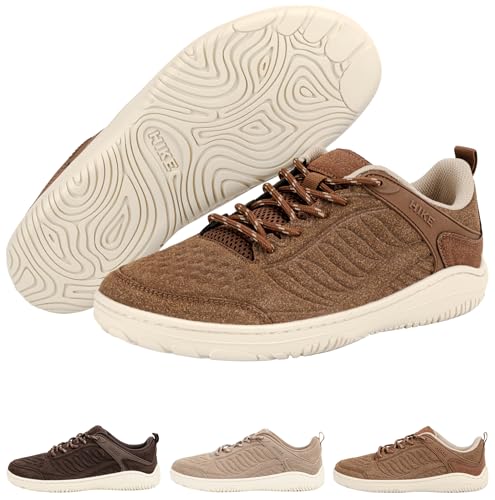 Hike Ridge Plus Barefoot Hiking Shoes, Zero-Drop Low-Cut Trail Shoes for Men & Women, Lightweight All-Terrain Walking Shoes for Natural Comfort - color: Earth Brown, size: 14 Wide Women/12 Wide Men