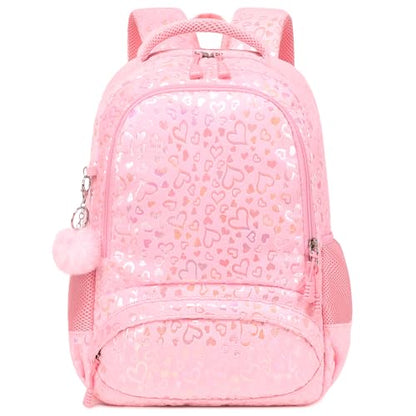 Meisohua School Backpack for Girls Large Fluffy Bookbag for Kids Teens School Bags for Girl Primary Middle School Casual Daypack - color: Furry Heart Pink