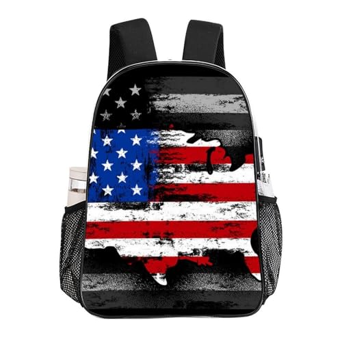Rucksacks Polyester Anti-Theft Multipurpose American Flag Patriotic Usa Map Pattern Carry On Bag Large Capacity Gym Outdoor Hiking Backpack With Smooth Zippers - color: Pattern 201
