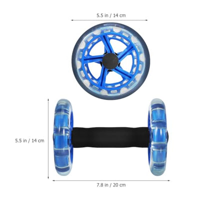 NOLITOY Dual-wheel Fitness Roller for Core Strengthening and Tummy Shaping Non-slip Handles Lightweight Abdominal Exercise Wheel for Men and Women Blue
