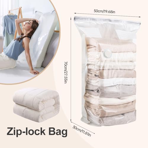No‑Pump Vacuum Storage Bags, 2026 New Storage Compression Bags, Large Cube Vacuum Seal Bags, Heavy-Duty Press & Seal for Clothes, No Pump Needed (Medium 4PCS) - color: Medium 4PCS