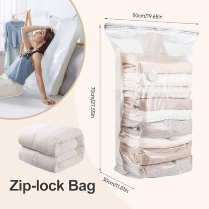 No‑Pump Vacuum Storage Bags, 2026 New Storage Compression Bags, Large Cube Vacuum Seal Bags, Heavy-Duty Press & Seal for Clothes, No Pump Needed (Medium 4PCS) - color: Medium 4PCS