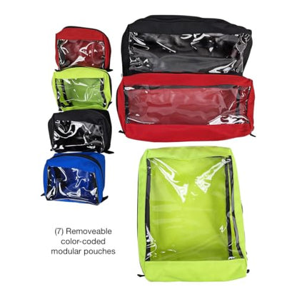 Kemp USA Premium Ultimate EMS Backpack Red Emergency Medical Trauma Bag - color: Premium Red