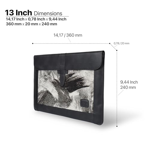 Londo Leather Sleeve Compatible with MacBook Pro 14 & Air 13-13.3 Inch (M5, M4, M3, M2, M1, Pro, Max) & iPad Pro 12.9, Premium Top Grain Leather Laptop Bag, 2020 to 2026 Models - color: Black, size: 13-14 inches