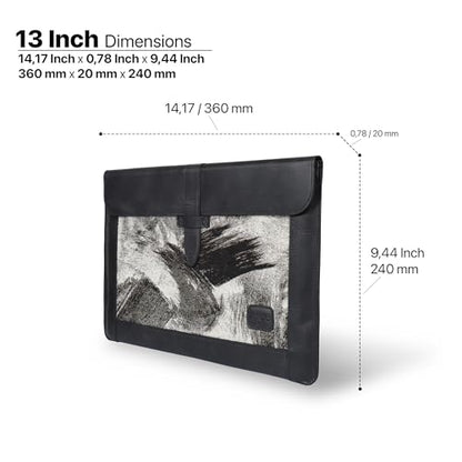 Londo Leather Sleeve Compatible with MacBook Pro 14 & Air 13-13.3 Inch (M5, M4, M3, M2, M1, Pro, Max) & iPad Pro 12.9, Premium Top Grain Leather Laptop Bag, 2020 to 2026 Models - color: Black, size: 13-14 inches
