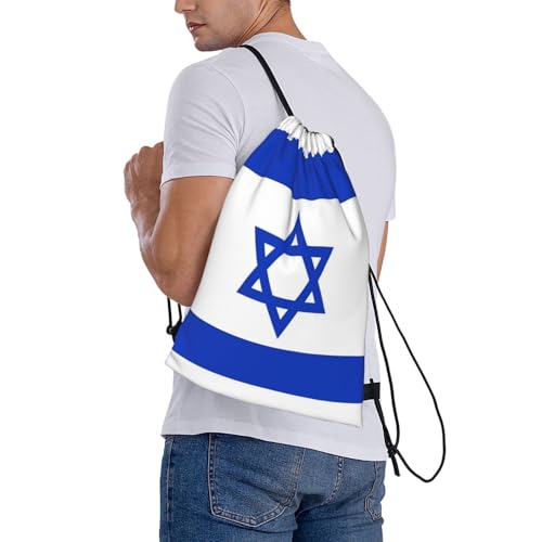Israel Flag Drawstring Bag Sport Gym Backpack Beach Travel Sack Draw String Yoga Bag For Men Women - color: Israel Flag