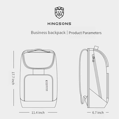 Kingsons Travel Backpack for Men, 19L Black Business Backpack with 15.6 Inch Laptop Compartment, Waterproof Polyester College Bookbag, Luggage Sleeve for Travel & Work - color: Ks24001-1