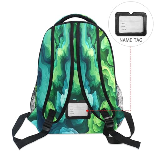 Backpacks for Teens Boys Girls Waterproof Stylish Travel Bags with Chest Strap for Travel Trip Spinach Landscape Style - color: Multicolor04
