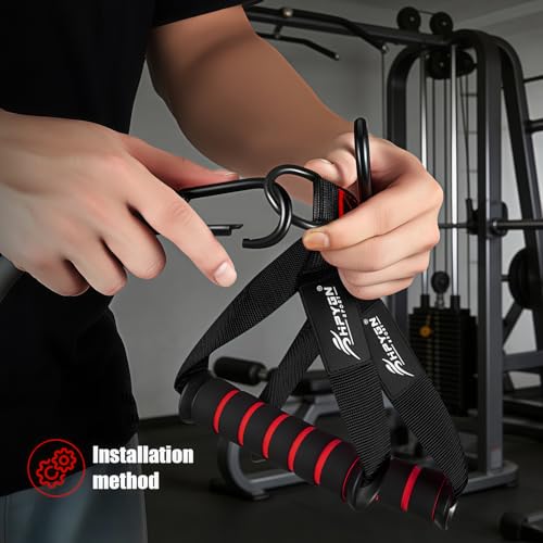 HPYGN Exercise Handle, Replacement Fitness Equipment for Pilates, Yoga, Strength Trainer, Pull Down Home Gym Red, Grey, Blue Working Out Handle - color: 1-Red Handles