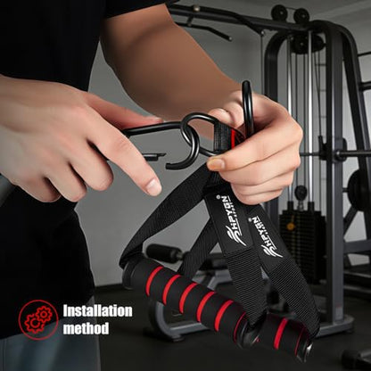 HPYGN Exercise Handle, Replacement Fitness Equipment for Pilates, Yoga, Strength Trainer, Pull Down Home Gym Red, Grey, Blue Working Out Handle - color: 1-Red Handles