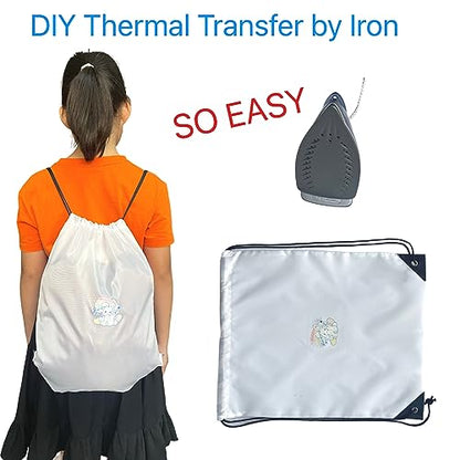 Drawstring Backpack Bulk 30 Packs Draw String Bags for Gym Sports Trip Pedestrianism Cinch Sack DIY for Women Men with Memo Card (white) - color: White