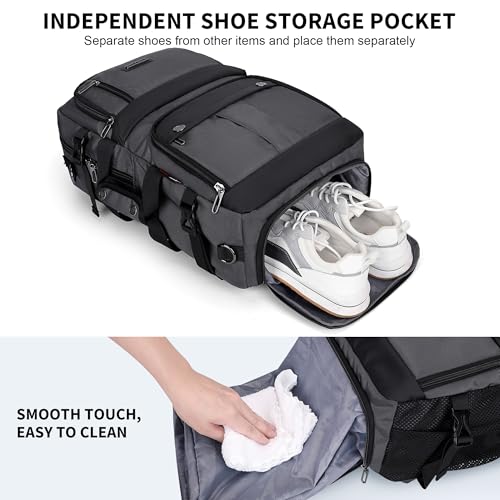 WITZMAN Carry on Travel Backpack for Men Women Laptop Backpack with USB Charging Port Airline Approved(B683 Silvery Grey) - color: Silvery Grey