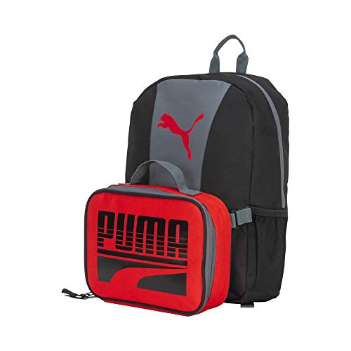 PUMA KIDS' EVERCAT BACKPACK & LUNCH KIT COMBO - color: Black/Grey/Red