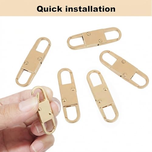 MILAKE 10 Pcs Premium Anti-Theft Zipper Lock, Small Clips for Bags, Backpacks, Purses, Luggage, Zipper Pull Replacement, Durable Multi-Color Set for Travelers, Hikers, and Daily Commuters (Gold) - color: gold