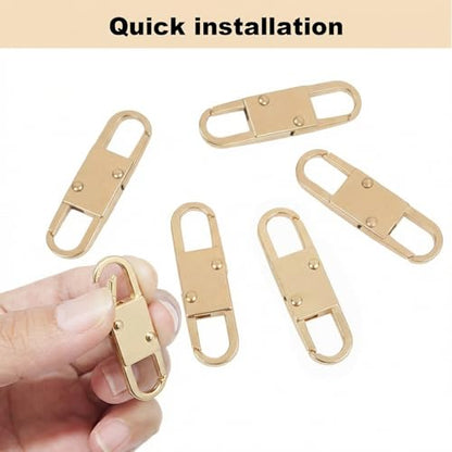 MILAKE 10 Pcs Premium Anti-Theft Zipper Lock, Small Clips for Bags, Backpacks, Purses, Luggage, Zipper Pull Replacement, Durable Multi-Color Set for Travelers, Hikers, and Daily Commuters (Gold) - color: gold