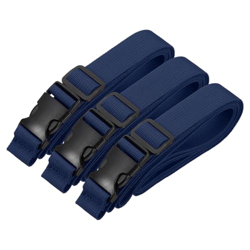 PATIKIL Utility Straps with Quick Release Buckle, (1 Inch x 8 Feet, Dark Blue) (3 Pcs) Adjustable Luggage Polyester Straps Backpack Webbing, Suit for Sleeping Bag/Camping/Hiking - color: Dark Blue, size: 1 Inch x 8 Feet