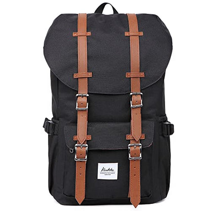 KAUKKO Travel Laptop Backpack Outdoor Rucksack Causal backpack Fits 15.6"(Nylon Black) - color: Nylon Black, size: Large