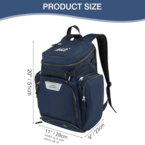 WOLT Basketball Bag Backpack with Separate Ball Compartment and Shoes Pocket, Gym Bags for Men, Large Sports Bag for Basketball, Soccer, Volleyball, Baseball - color: DarkBlue