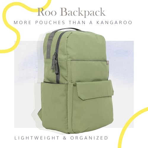 RED ROVR Roo Lightweight 1 LB Diaper Bag Backpack | 11 organizational pockets| Durable & Water-Resistant (Moss) - color: Moss