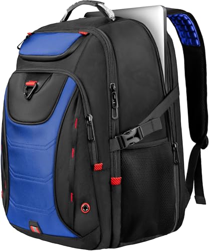 Z-MGKISS Large Travel Backpack for Men, 18.4 Inch Laptop backpack, TSA Flight Approved, Water Resistant, Business Work Bag with USB Charging Port, Extra large Backpacks, Blue - color: Blue-1