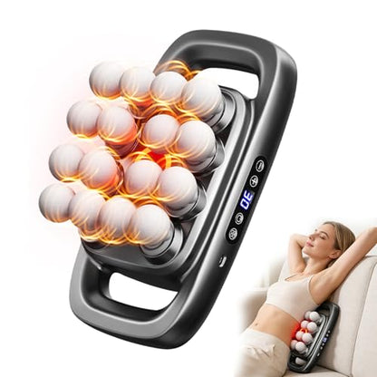 16 Head Deep Tissue Back Massager for Pain Relief, Multi Head Massager for Neck Shoulder, Massage Cushion with Red Light, Adjustable Intensity for Chair Home Office Car, Gifts for Men - size: 16 Head