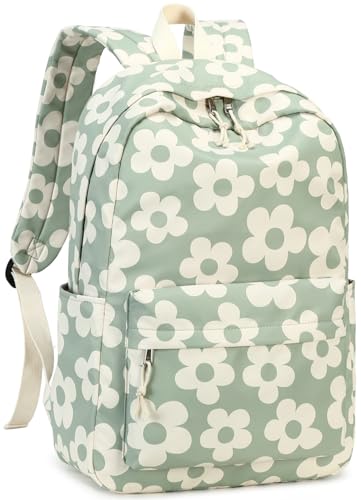 Bluboon School Backpack for Teen Girls Women Laptop Backpack College Bookbags Middle School Travel Work Commuter Back Pack - color: Green Grey