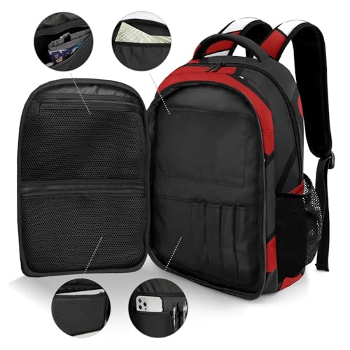 Volleyball Black White Red Personalized School Backpack Waterproof Laptop Bag for Woman Man - color: Muilti 25