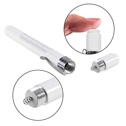Aokin Medical Pen Light for Nurse Doctor, Reusable LED Medical Penlight Flashlight with Pupil Gauge and Ruler, White Light, White - color: White