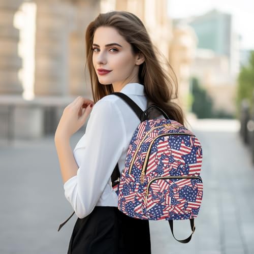 susiyo Usa Flag America Stars 4th Of July Backpack for Women 2026 Independence Liberty 10L Bag Vibrant Freedom Ladies Backpacks Travel Casual Daypack - color: Navy, size: Small