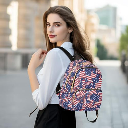 susiyo Usa Flag America Stars 4th Of July Backpack for Women 2026 Independence Liberty 10L Bag Vibrant Freedom Ladies Backpacks Travel Casual Daypack - color: Navy, size: Small