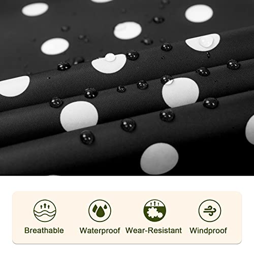 SaphiRose Unisex Rain Poncho Waterproof Raincoat Hooded for Adults Women with Pockets - color: Black Point