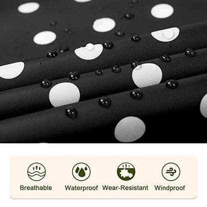 SaphiRose Unisex Rain Poncho Waterproof Raincoat Hooded for Adults Women with Pockets - color: Black Point