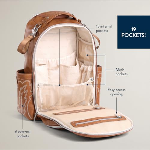 Itzy Ritzy Boss Plus Large Diaper Bag Backpack with 19 Pockets (Saddle) - color: Saddle