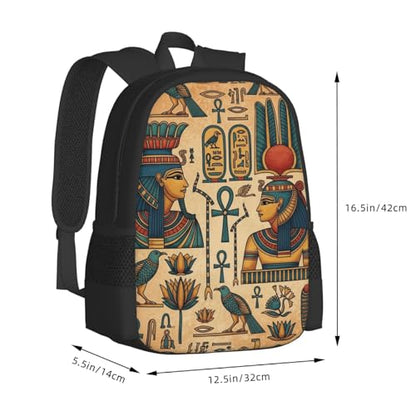 Slim Anti Theft Laptop Backpack Egyptian Murals, Large Volume Travel Daypack Durable Polyester Carry Bag for Office Business Outdoor Trekking - color: Design (1323)