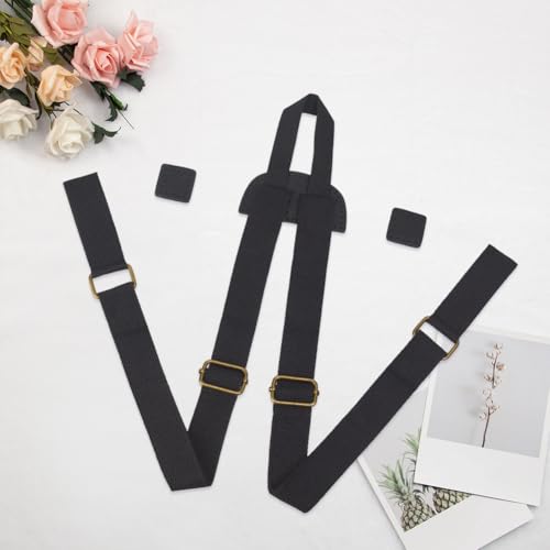 Backpack Straps Replacement Adjustable PU Leather Canvas Shoulder Strap Sewing Mount Belts for Backpacks Rucksack Daypack Laptop Back Pack Business Work Bag Travel Study DIY Craft(Brown) - color: Black