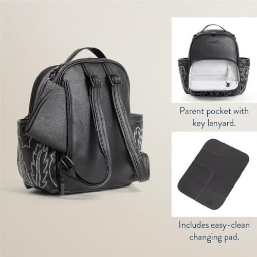Itzy Ritzy Mini Diaper Bag Backpack – Chic, Compact Mini Plus Backpack with Changing Pad, 10 Pockets (6 Internal, 4 External), Grab-Top Handle & Rubber Feet (Outlaw) - color: Outlaw