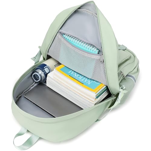 abshoo Big Student Laptop Backpack For College Women Middle High School Teen Girls Bookbag Travel Daypack (Olive Green) - color: Olive Green