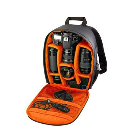 Elonglin Camera Backpack Waterproof Bag Compact Camera Cases for DSLR/SLR and Accessories (Black 3) - color: Orange Liner