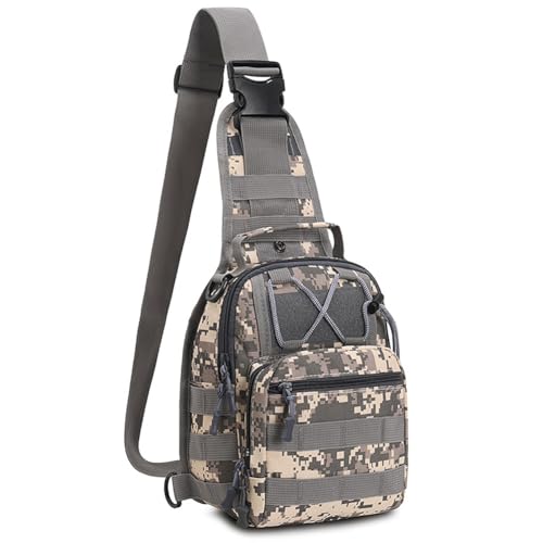 Viriber Tactical Backpack, Waterproof Military Cross-body Molle Sling Shoulder Backpack Chest Bag for Outdoor Every Day Carry Camouflage C - color: Camo C